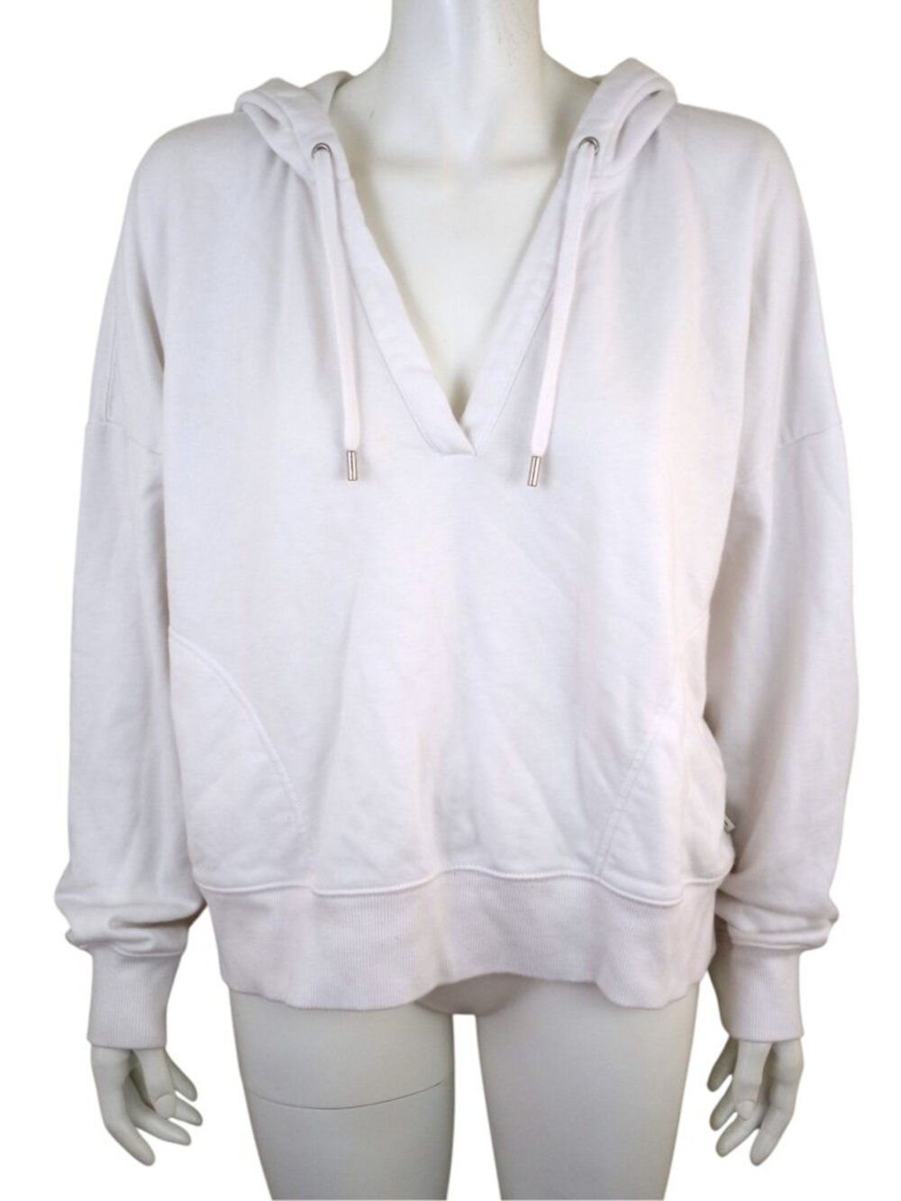 Calia White Split Neck Pullover Hoodie Womens L